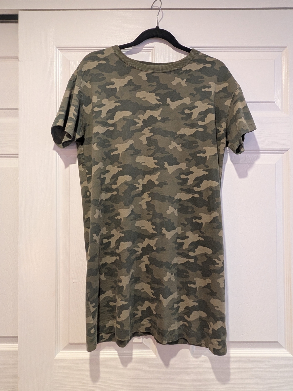 Old Navy Olive Green Camo Short Sleeve Tee Shirt Minidress